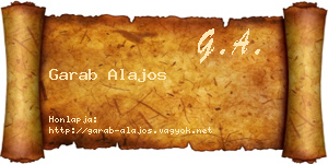 Garab Alajos névjegykártya